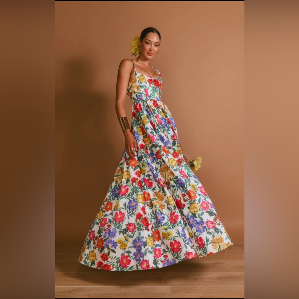 NWT Show Me Your Mumu Multicolor Floral Juliet Maxi Wedding Guest Dress Size XL